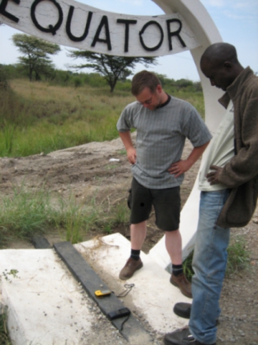 'Crossing the equator in Uganda';return true
